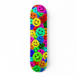 COLORFUL SMILEY FACES COLLAGE skateboards