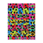 Colorful Soccer Balls Abstract Post Cards
