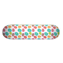 Colorful Spring Easter Eggs Pattern Skate Boards