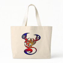 COLORFUL TRIBAL STYLE SCORPION CANVAS BAG