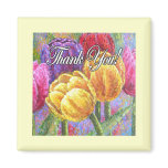 Colorful Tulip Flowers Thank You Items - Multi Refrigerator Magnets