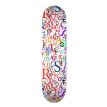 Colorful Typographic Art Skate Board Decks
