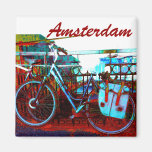 Colorful urban bike collage - Amsterdam series Refrigerator Magnet