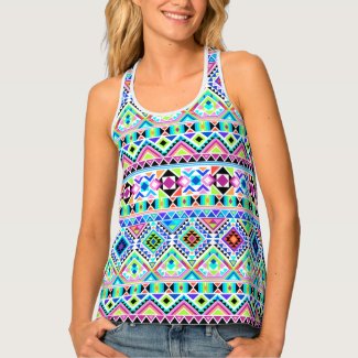 Colorful Various Geometric Shapes Tank Top