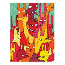 Colorfull animals post card