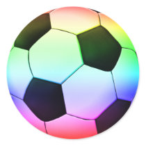Colorfull Soccer Ball (football) Round Stickers
