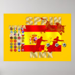 Colossal Spanish soccer Futbol Toro flag Poster posters