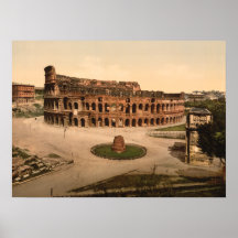 Colosseum and Meta Sudans, Rome, Italy Print