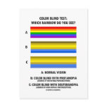 Colour Blind Test (Colours Of Rainbow Vision Test) postcards