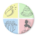 Colour Block Bride magnets