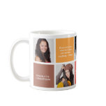 Colour block brown personal quote grad custom phot mugs