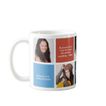 Colour block navy personal quote grad custom photo mugs
