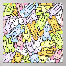 colour bunnies posters