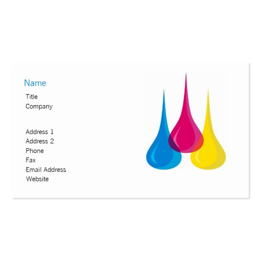 Colour Droplets Business Card Template