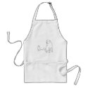 Colour in - dog and cat sitting, aprons