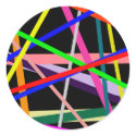 Colour lines variety background on black stickers