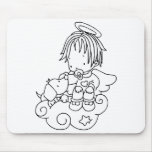 Colour Me Angel Baby and Puppy mousepads
