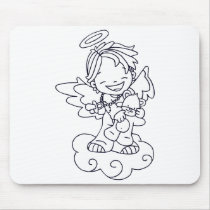 Colour Me Angel Baby Joyful Mouse Pads