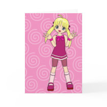 Colour Me Anime Birthday Card