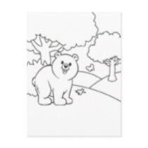 Colour Me Post Card - Bear