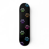 colour paw prints skateboard