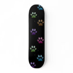 colour paw prints skateboard