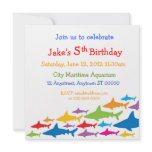 Colour Sharks Birthday Invitation