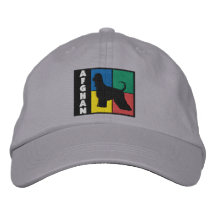 Colour Squares Afghan Hound Embroidered Baseball Caps