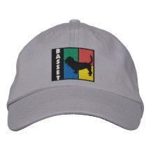 Colour Squares Basset Hound Embroidered Hat