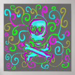 colour swirl, skull