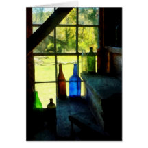 Coloured Bottles on Steps Cards