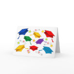 Coloured Caps - Graduation Paper Greeting Card