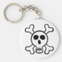 Coloured Dots Skull and Crossbones Keychains