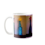 Coloured Glass Bottles with Daisies mugs