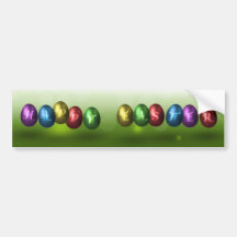 Coloured Happy Easter Eggs - Bumper Sticker