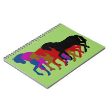 Coloured Horses in Sillouette, notebook