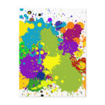 Coloured Inky Splats postcards