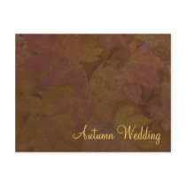 Coloured Maple Leaves Autumn Wedding Announcement