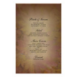 Coloured Maple Leaves Wedding Menu Customized Stationery