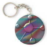 Coloured Metal with Gel Molecule keychains