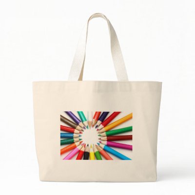 Coloured Pencil Tote Canvas Bag by PublicDomainProducts