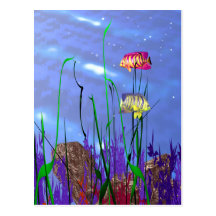 Colourful 3d Angelfish Postcards