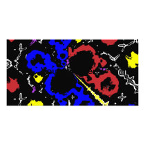 Colourful abstract design picture card