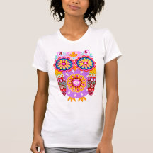 Colourful Abstract Owl Shirt