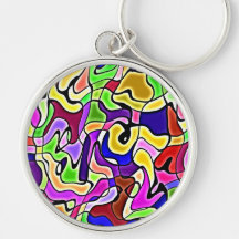 colourful abstract pattern Keychain