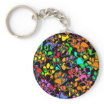 Colourful Abstract Paw Prints keychains