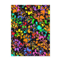 Colourful Abstract Paw Prints