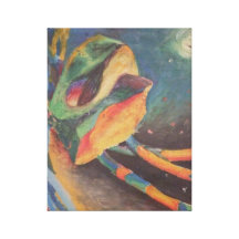 Colourful abstract shapes in space canvas prints