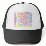Colourful abstract word drawing image color trucker hat