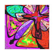 Colourful Abstract Wrapped Canvas Stretched Canvas Print